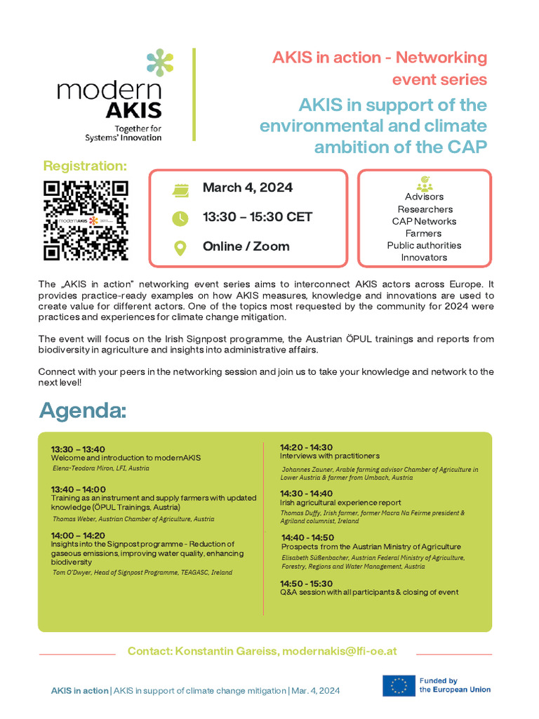 AKIS Networking for Climate Action 2024 | PDF | Agriculture ...