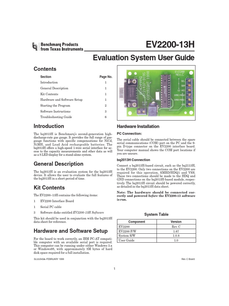 bq2013H Evaluation System Guide | PDF | Icon (Computing) | Software