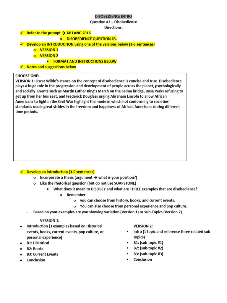 Disobedience: Historical Impact and Examples | PDF