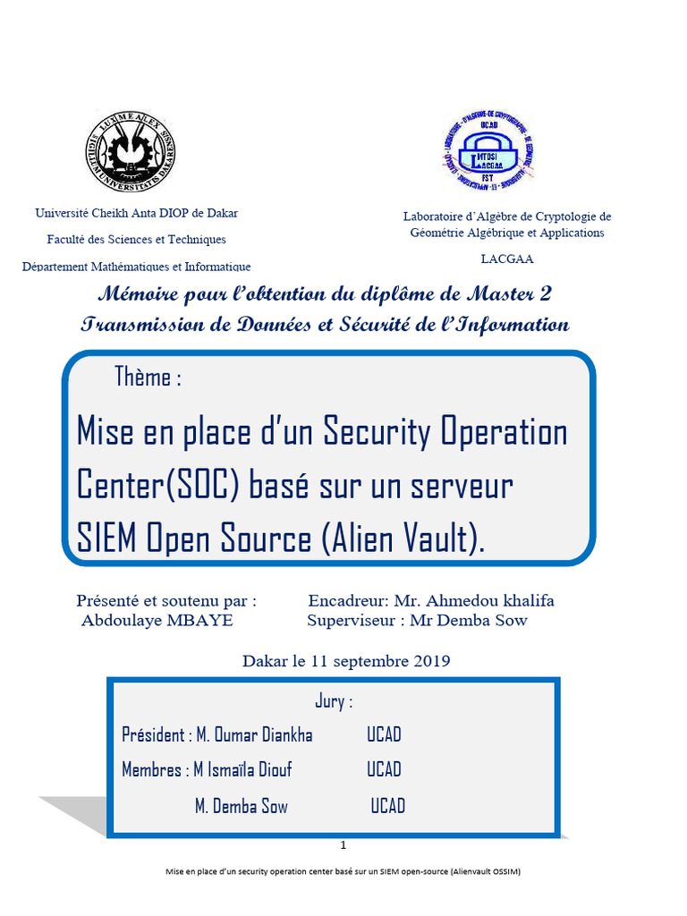 Mise en place d'un SOC avec OSSIM | PDF | Sécurité des systèmes d ...