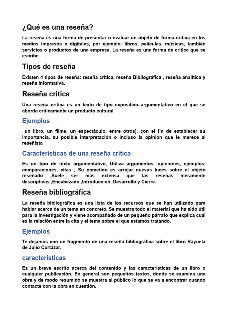 Qué Es Una Reseña | PDF | Libros