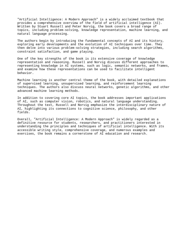 ARTIFICIAL INTELLIGENCE A MODERN APPROACH PDF FREE intelligence overview