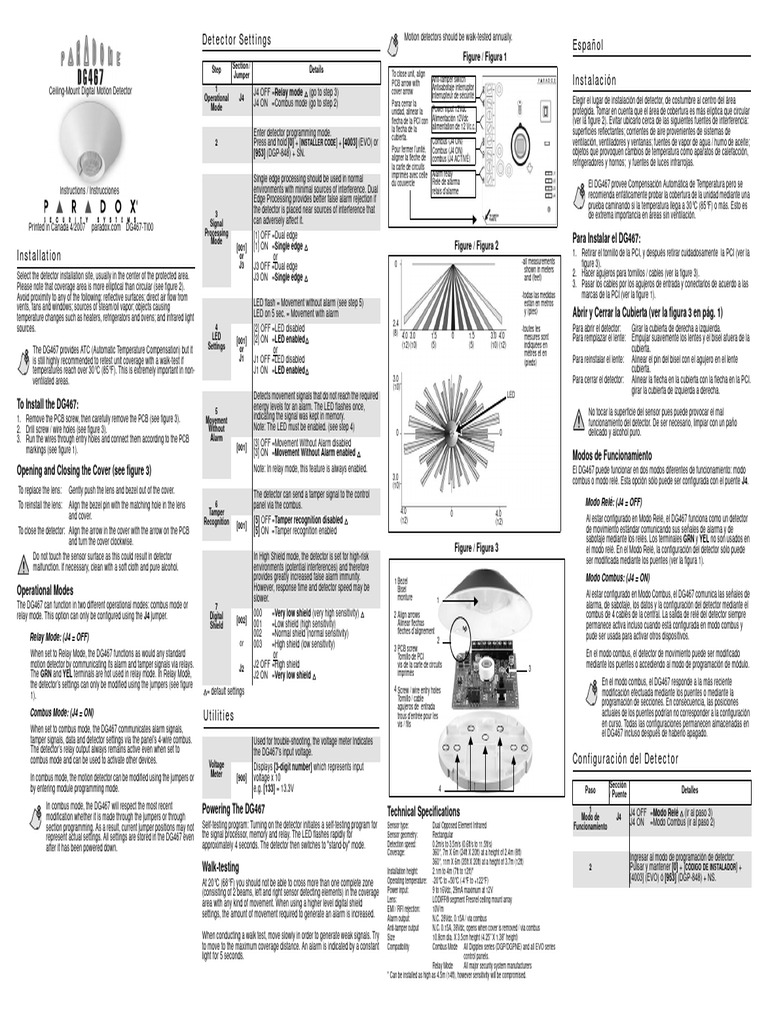 Manual de Instalación DG467 Paradox | PDF | Patentar | Pi