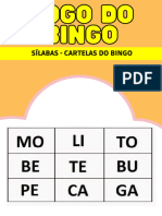 Jogo Do Bingo - Sílabas - Cartelas Do Bingo
