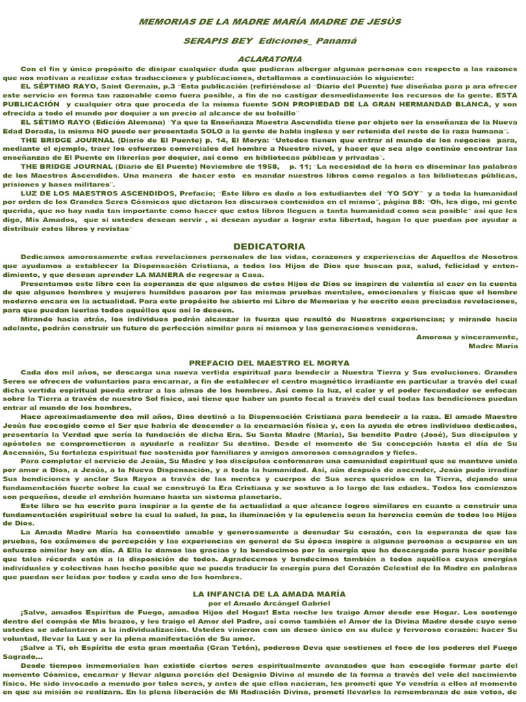 Memorias de La Madre María | PDF | María, madre de Jesús | Amor