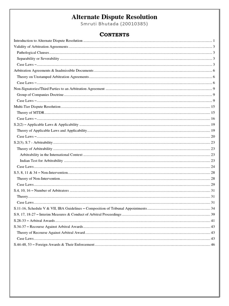 ALTERNATIVE DISPUTE RESOLUTION LLB NOTES PDF IPLEADERS visual data 2