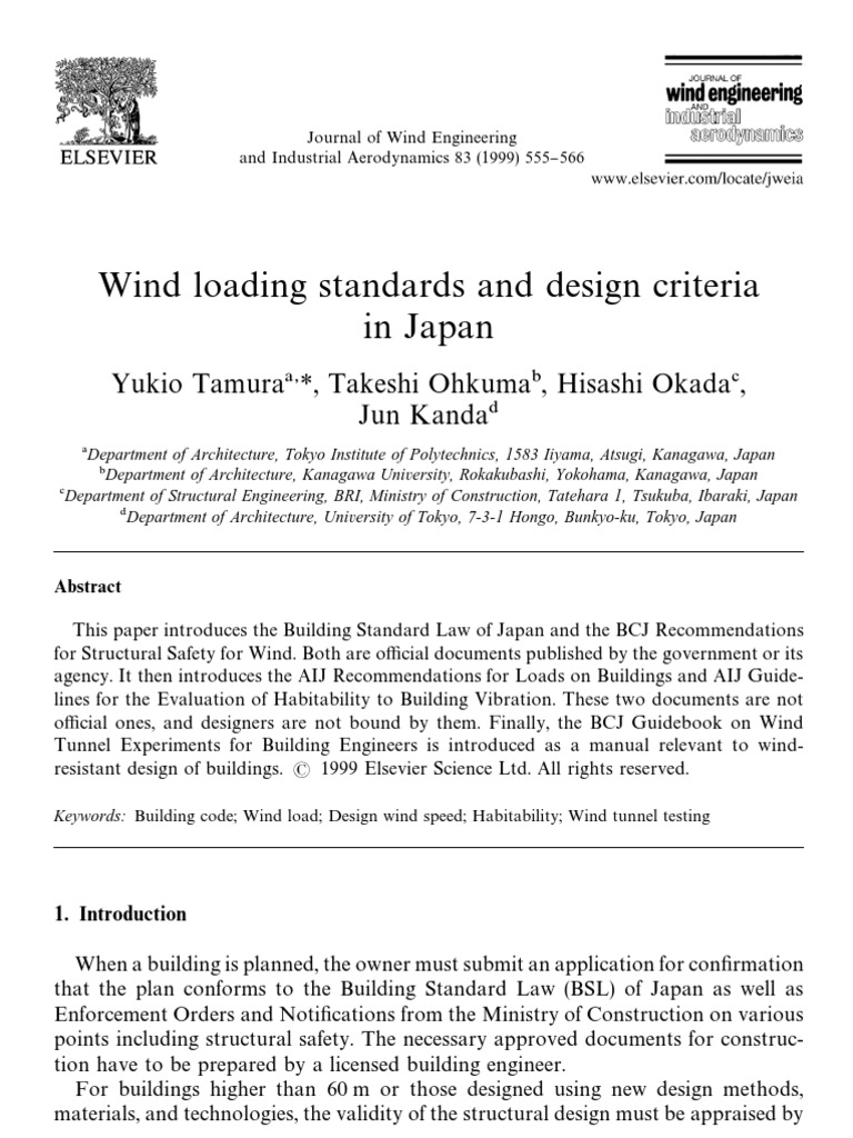 Japan's Wind Load Design Standards | PDF | Wind Tunnel | Applied And ...