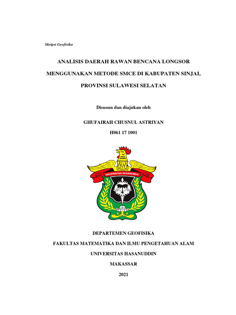 Analisis Longsor di Sinjai dengan SMCE | PDF