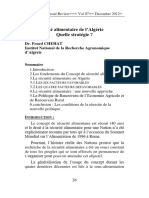 Sécurité Alimentaire de L'algérie Quelle Stratégie