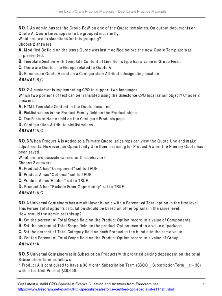 CPQ Specialist Exam Preparation Guide | PDF | Microsoft Word | Software ...