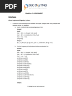 Module 2 Data Types, Operators, Variables Assignment