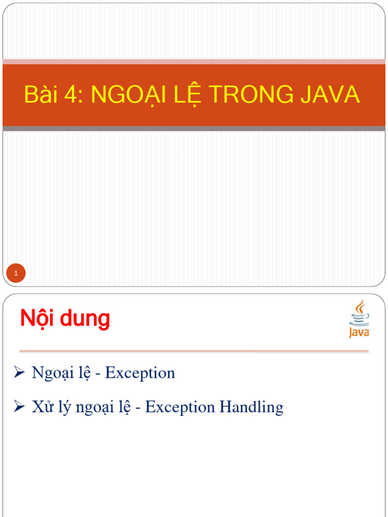 Bai 4 Ngoại Lệ Trong Java | PDF