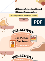Critique A Literary Selection Based On Different Approaches: By: Catague, Baron, Sobrevega, Otilano