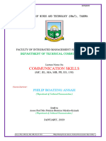 Communication Skills: Department of Technical Communication