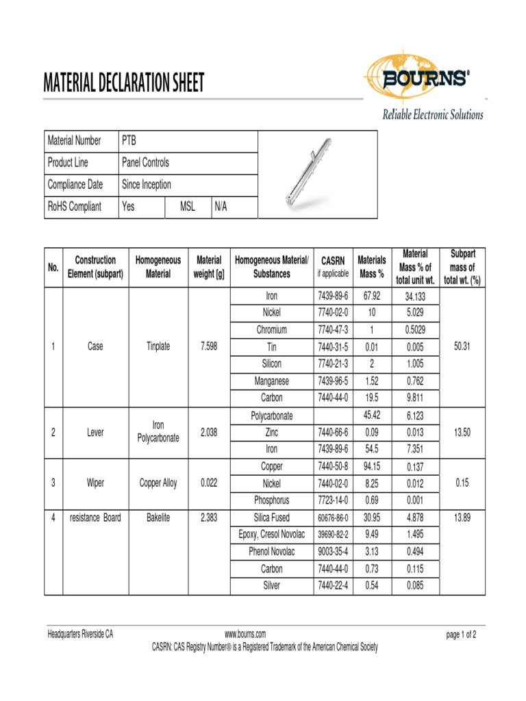Material Declaration Sheet | Download Free PDF | Alloy | Iron