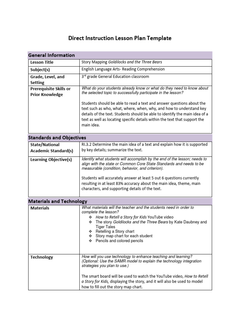 3rd Grade Story Mapping Lesson | PDF | Lesson Plan | Vocabulary