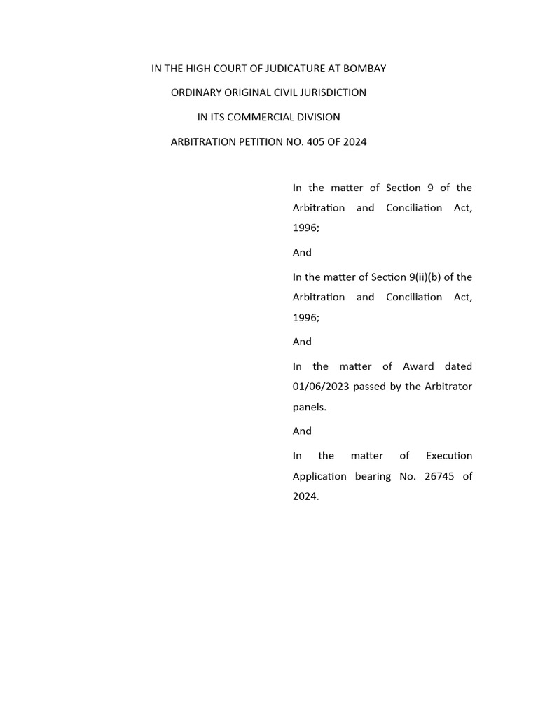 Arbitration Petition Download Free PDF Banks Arbitration