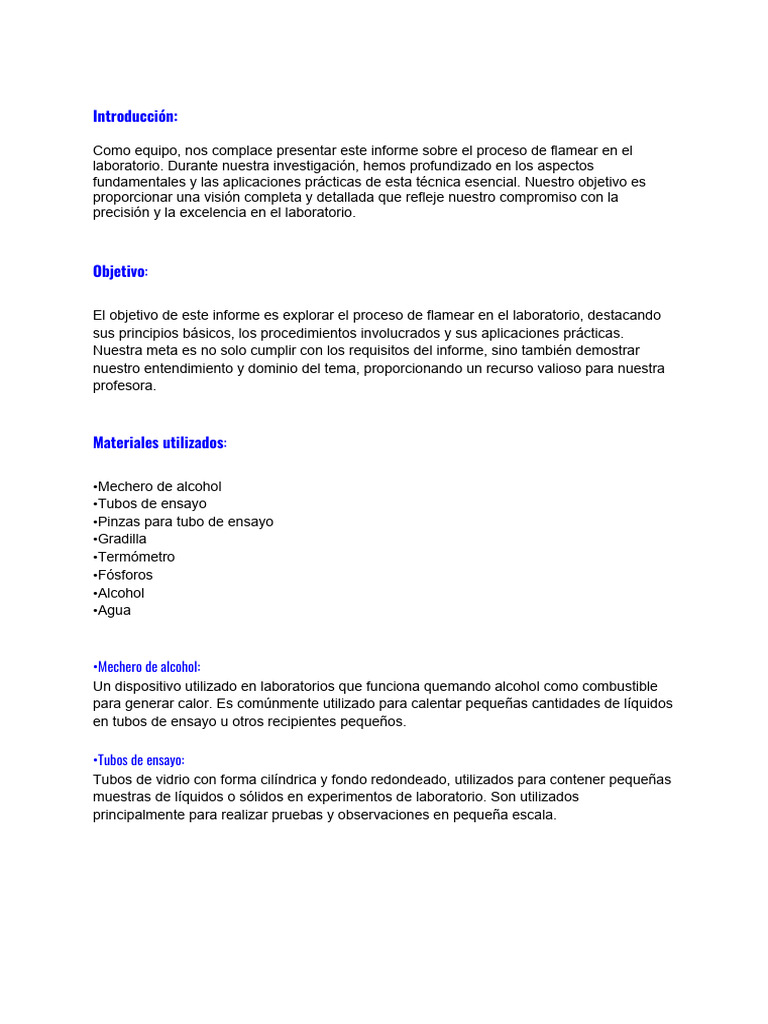 Proceso de Flamear en Laboratorio | PDF | Laboratorios | Termómetro