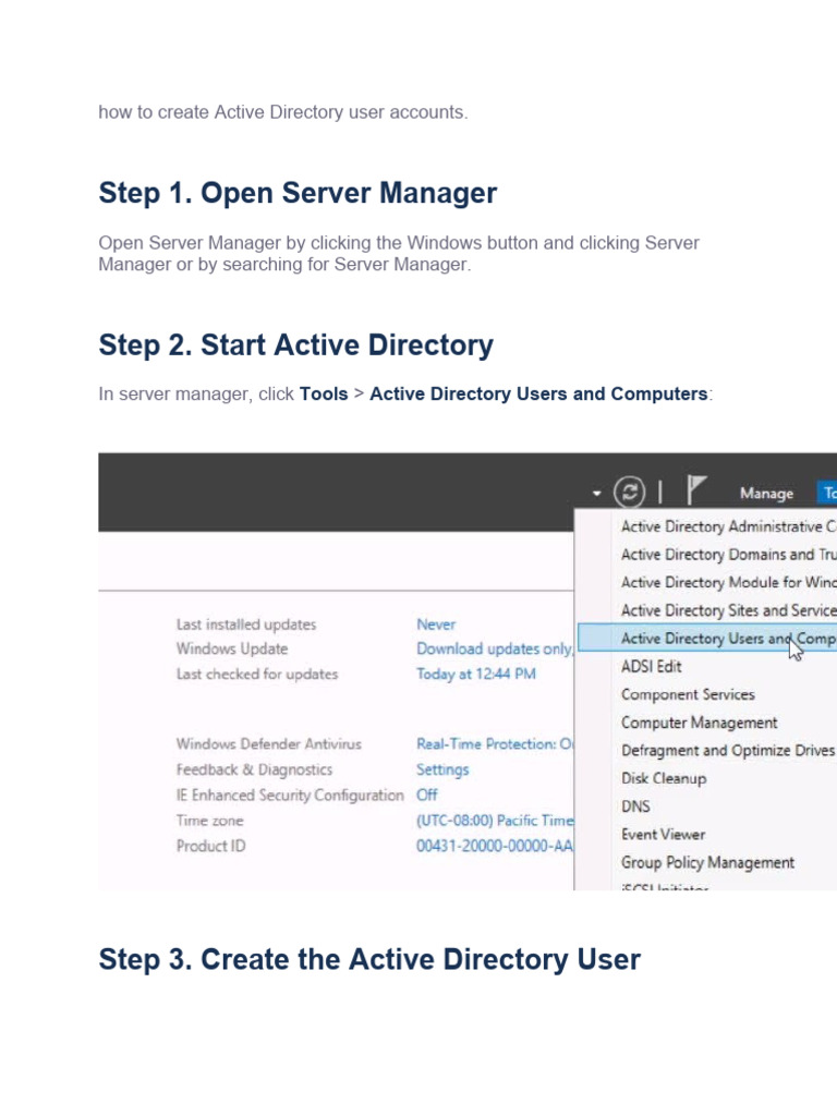 Create Active Directory User Accounts | PDF | Career & Growth