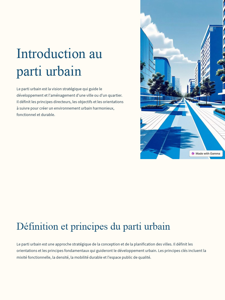 Développement du Parti Urbain Durable | PDF | Environnement naturel ...