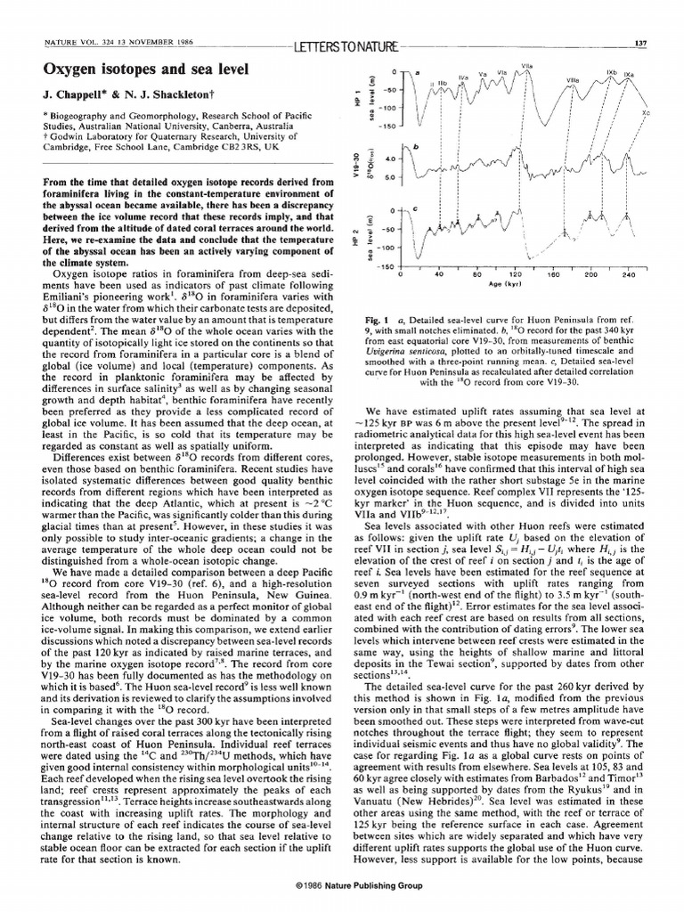 Oxygen Isotopes and Sea Level | PDF | Ice | Soil