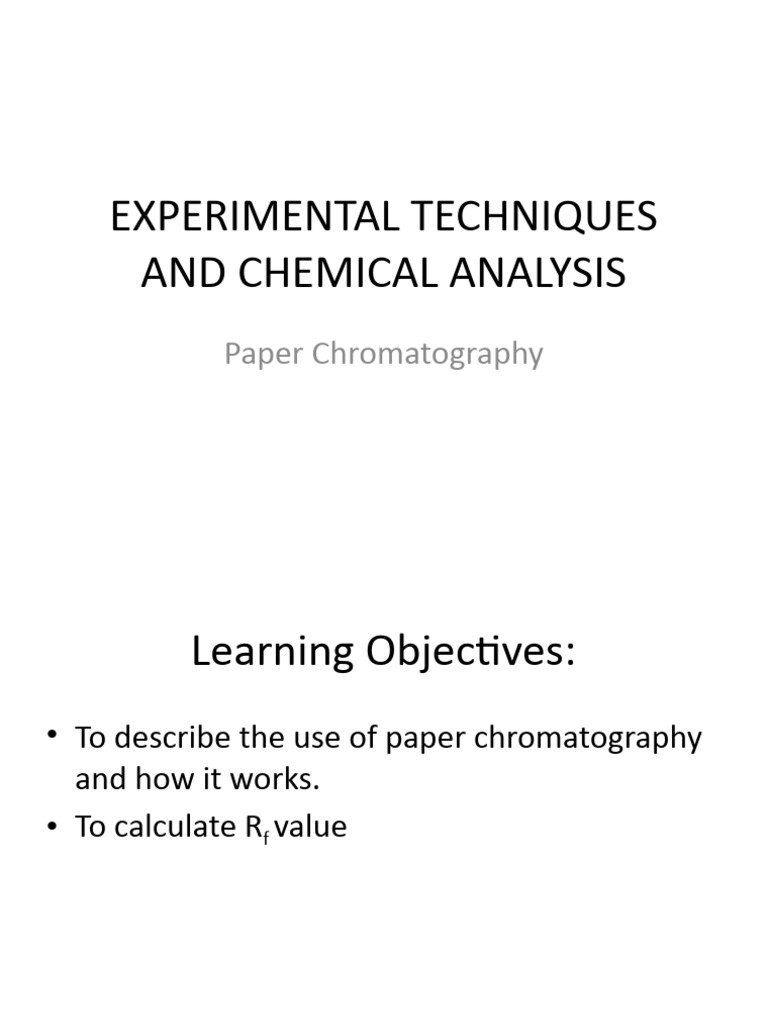 Paper Chromatography Techniques Explained | PDF | Art | Science ...