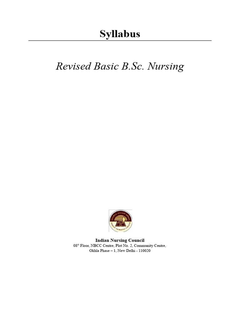 Revised B.Sc. Nursing Syllabus Overview | PDF | Nursing | Health Care