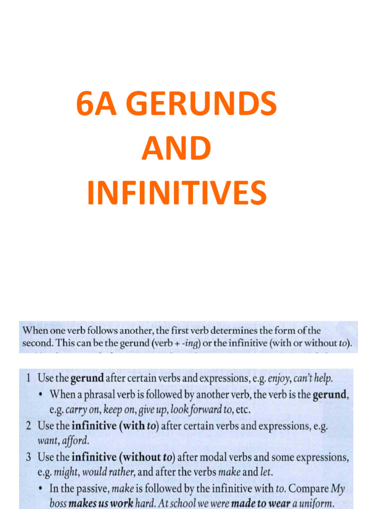 6b Gerunds and Infinitives | PDF | Verb | Semantic Units