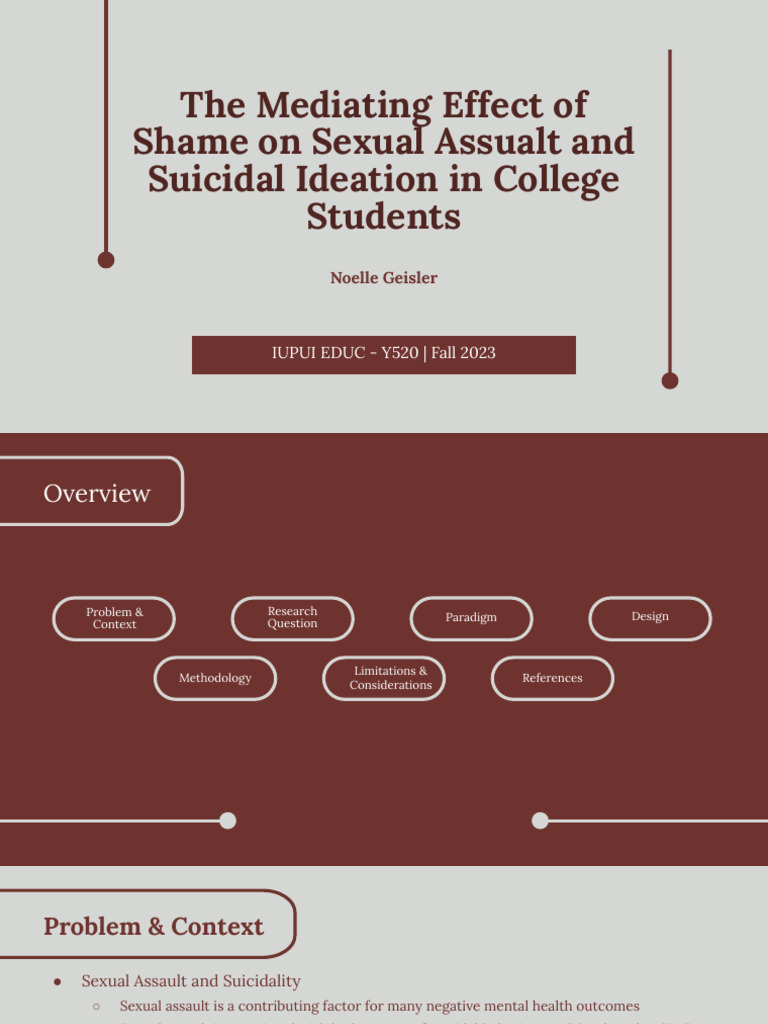 The Mediating Effect of Shame On Sexual Assualt and Suicidal Ideation ...