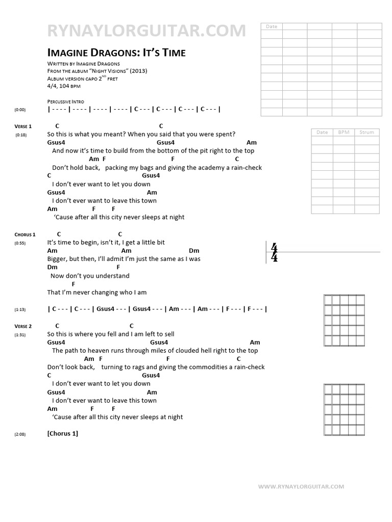 Imagine+Dragons+ +It's+Time+ (Capo+2) | PDF