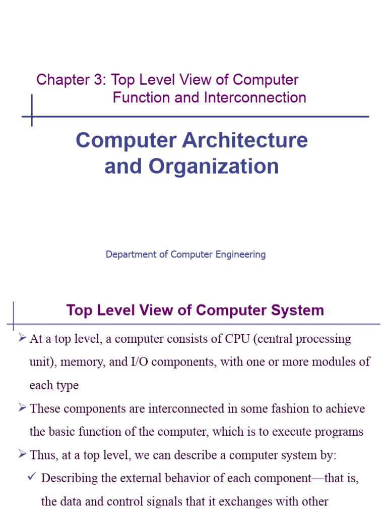 Chapter 03 Computer Function Interconnection | PDF | Central Processing ...