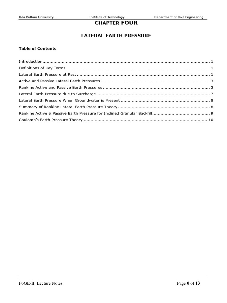 Rankine Earth Pressure Theory Explained | PDF | Mechanics | Applied And ...