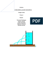 Practica de Fisica - Presion Hidrostatica y Presión Atmosferica