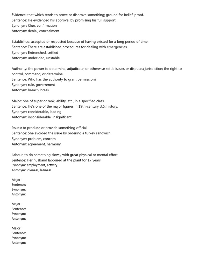 Key Terms: Synonyms and Antonyms | PDF