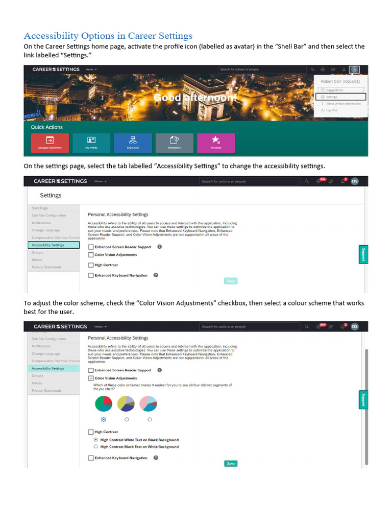 Career Settings Accessibility Guide | PDF