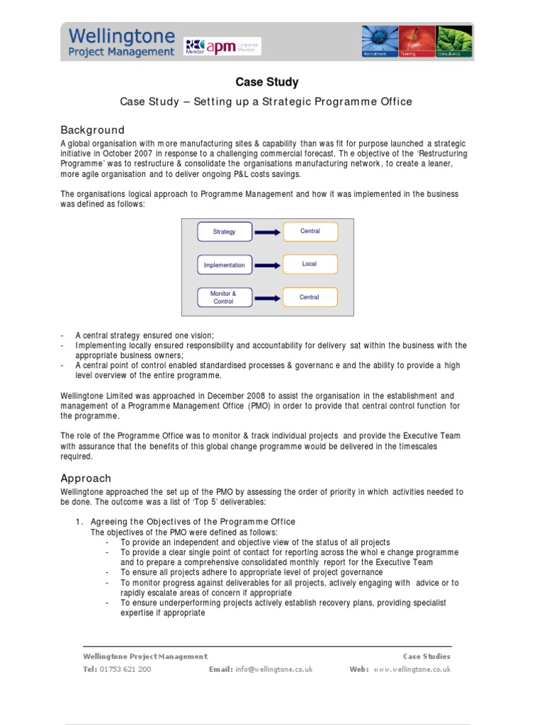 Strategic PMO Setup Case Study | PDF | Strategic Management | Governance