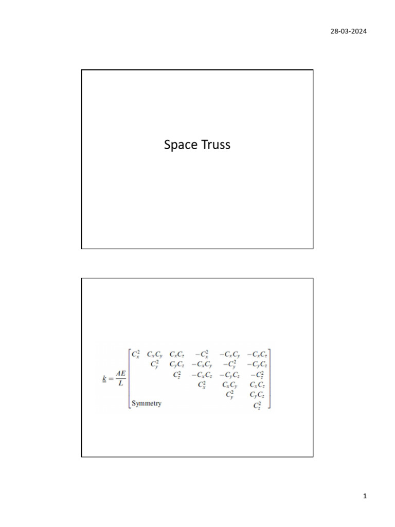 Space Truss Analysis and Load Evaluation | PDF