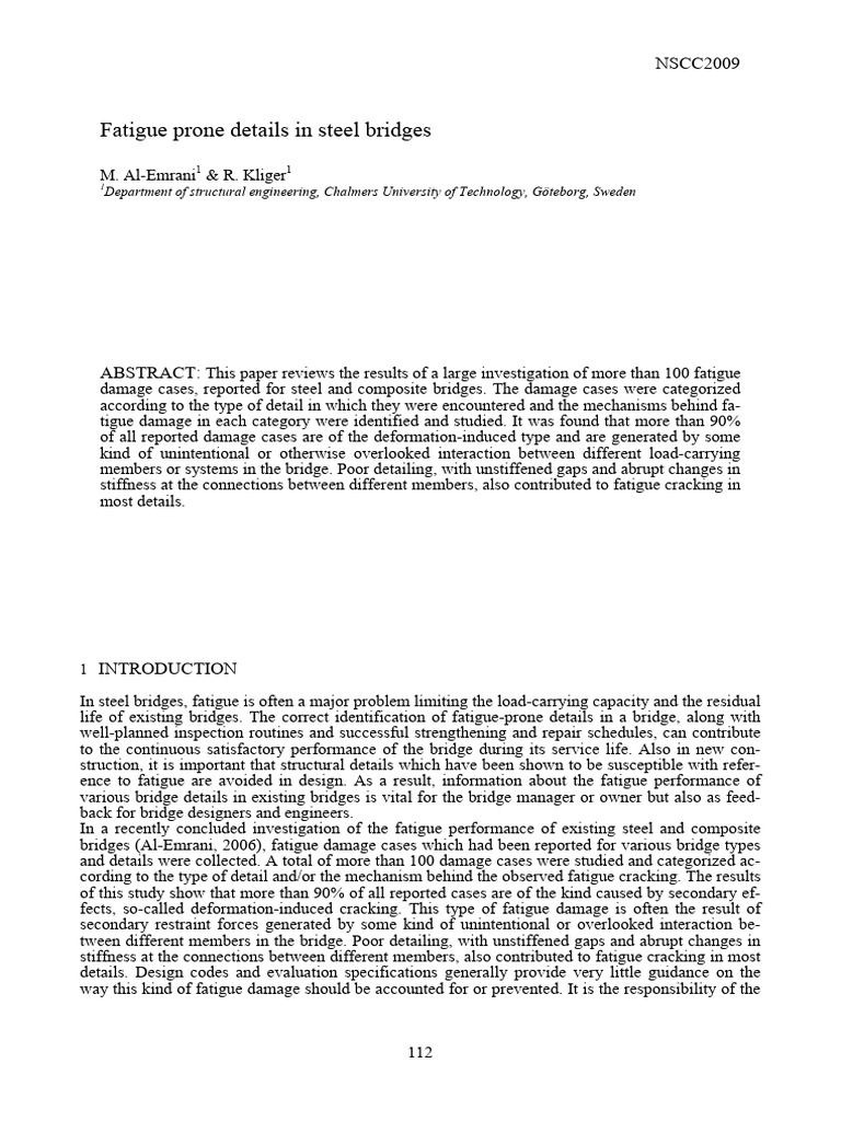 Fatigue-Prone Details in Steel Bridges | PDF | Bending | Fracture