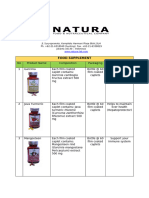 Natura Supplement & Finished List