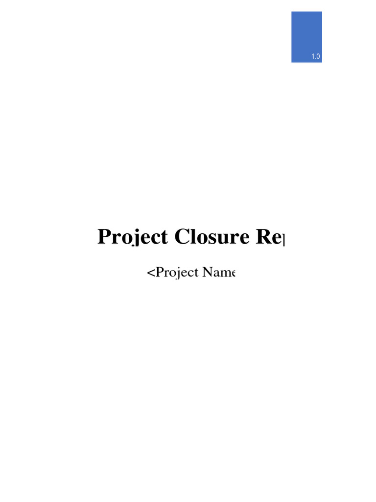 Project Closure Report Template | PDF