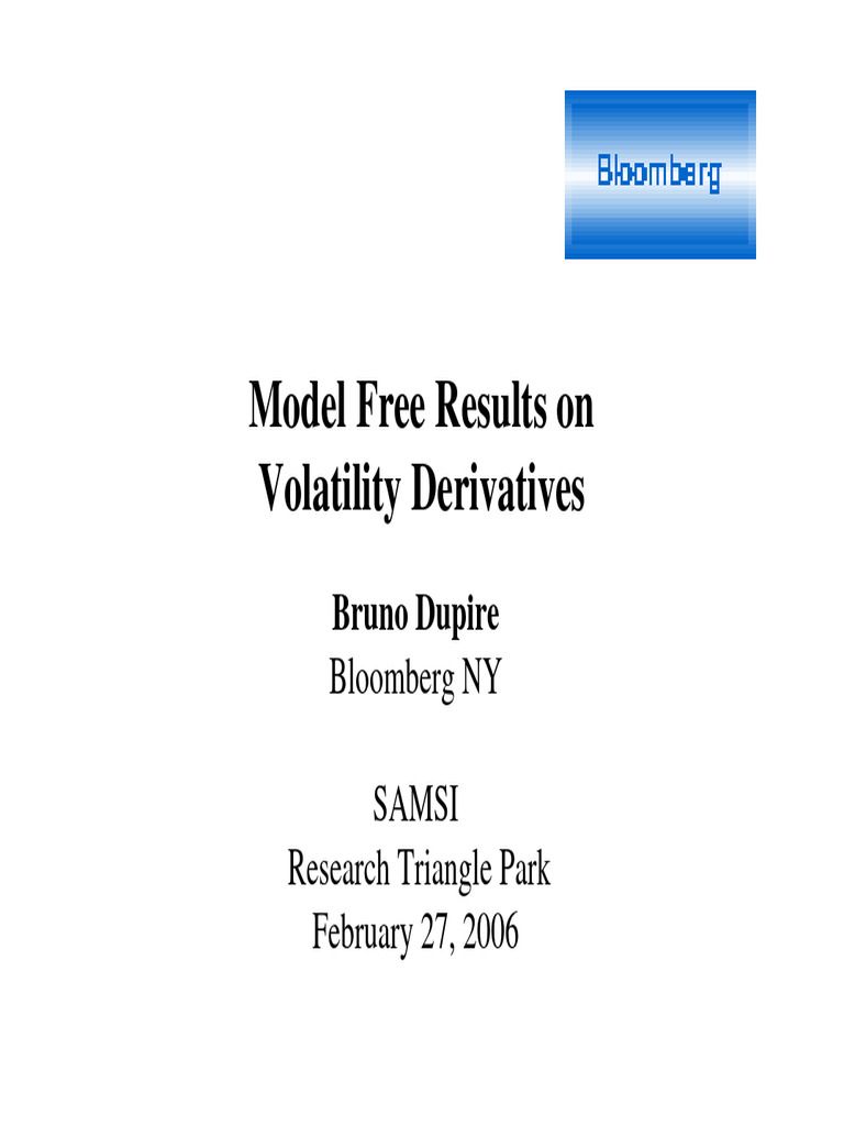 Dupire Model on Volatility Derivatives | PDF | Vix | Volatility (Finance)