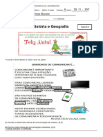 Prova Hist. Geografia III UNIDADE Sofia