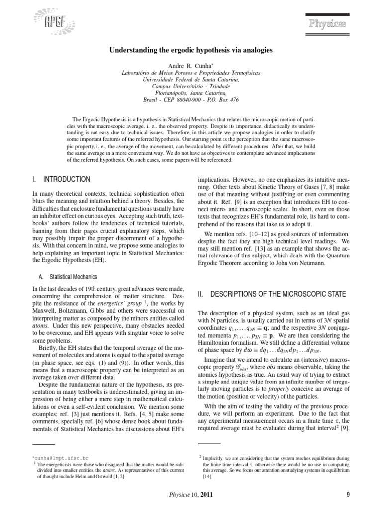 Ergodic Hypothesis Download Free PDF Statistical Mechanics Matter