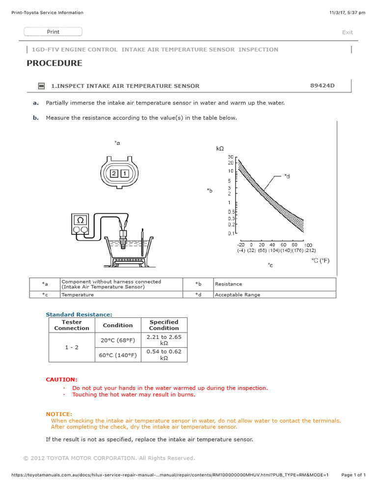 Hilux Intake Sensor Inspection Guide | PDF