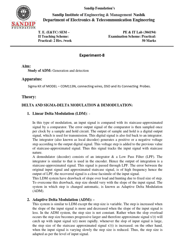 Exp 8 | PDF | Modulation | Power Supply