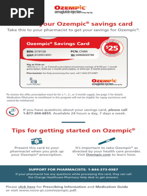 Ozempic® Savings Card Information | PDF | Prescription Drugs