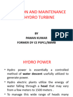 Operation and Maintenance of Hydro Turbine