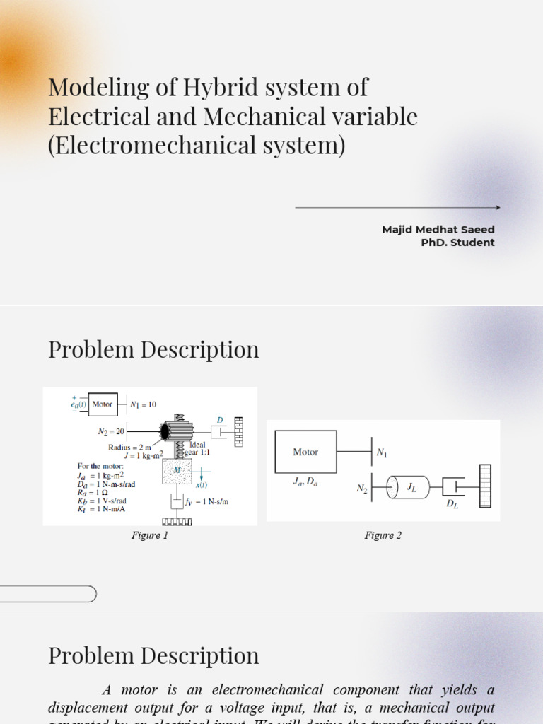 Modeling of Hybrid System of Electrical and Mechanical Variable ...
