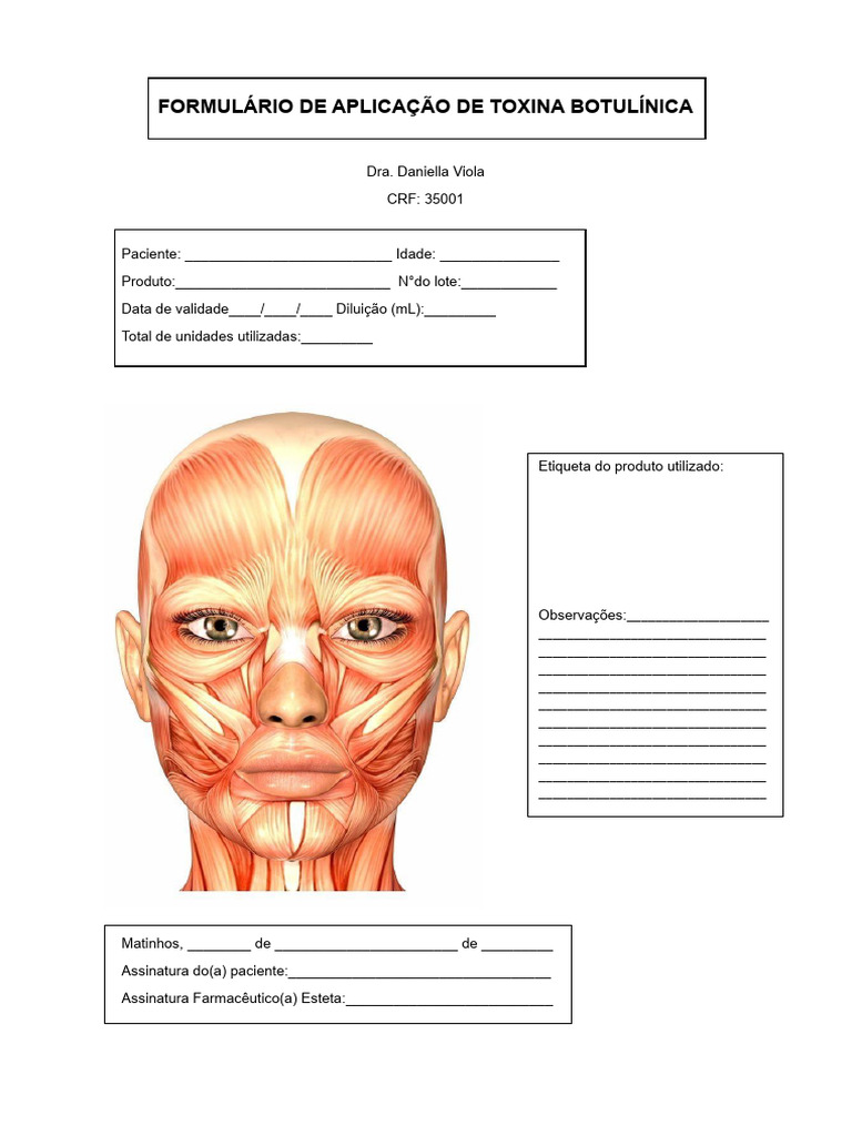 Formulario de aplica o toxina botul nica pdf