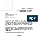 Carta de Anulacion de Servicio de Telecredito BCP